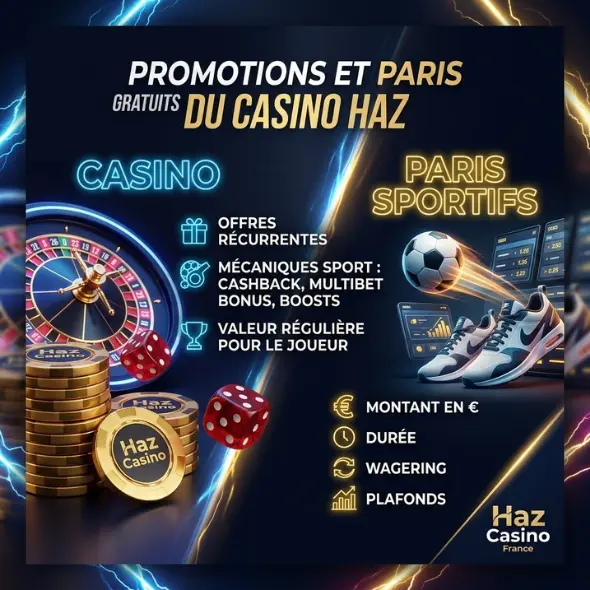 Promotions et paris gratuits du casino Haz